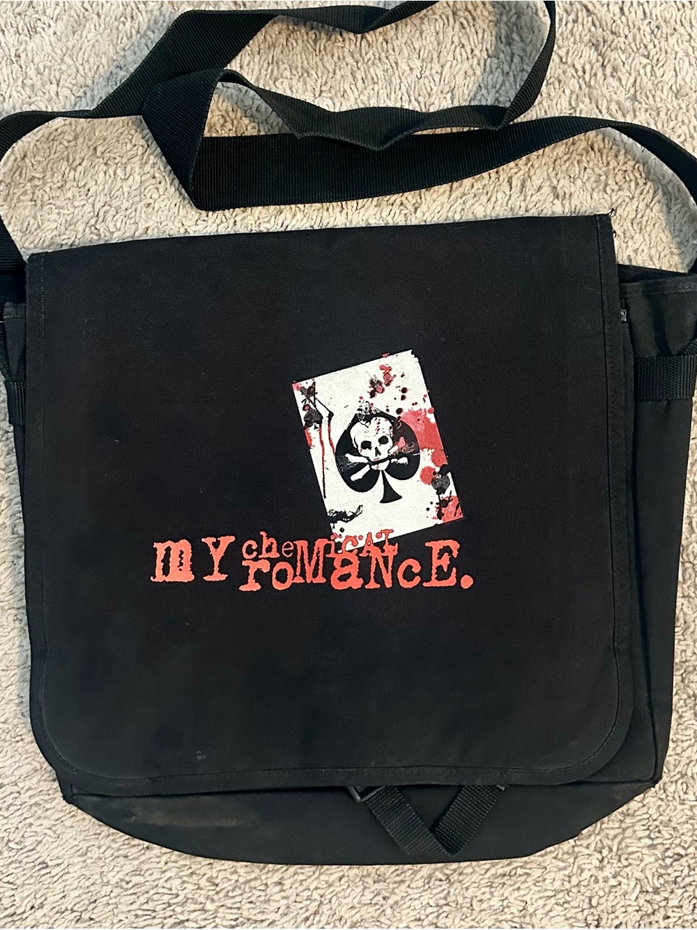RARE My Chemical Romance Vintage 2009 Anvil Crossbody Messenger Bag Playing Card